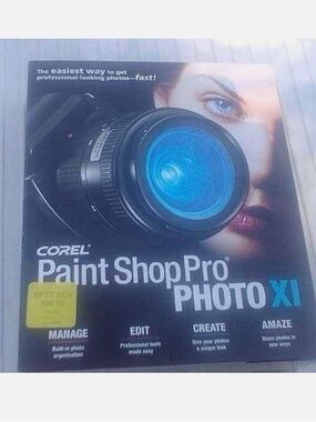 Vintage NEW Corel Paint Shop Pro Photo XI - Black with Blue Accent
